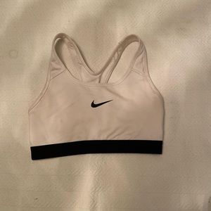 White Nike sports bra